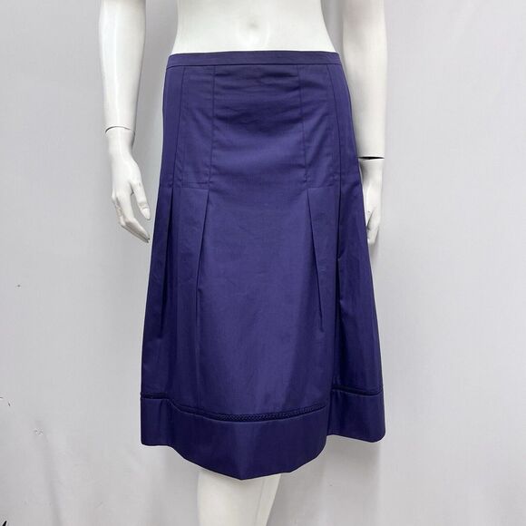 Akris Dresses & Skirts - Akris Punto Pleated Skirt 100% Cotton Crochet Detail Size F 46 US 14